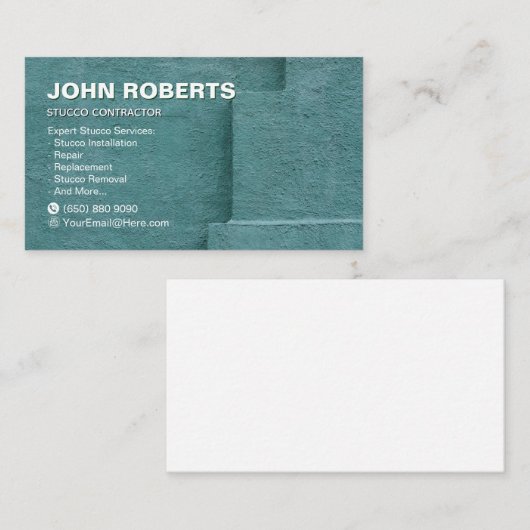 Carte De Visite Stucco Construction (Devant / Derrière)