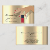 Carte De Visite Studio Artiste Clou Manicure Rouge Pedicure Or (Devant / Derrière)