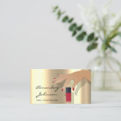 Carte De Visite Studio Artiste Clou Manicure Rouge Pedicure Or (Debout devant)