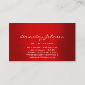 Carte De Visite Studio Artiste Clou Manucure Rouge Pedicure Modern (Dos)