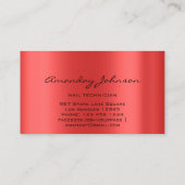 Carte De Visite Studio Artiste Clou Manucure Rouge Pedicure Modern (Dos)