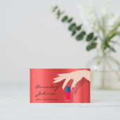 Carte De Visite Studio Artiste Clou Manucure Rouge Pedicure Modern (Debout devant)