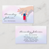 Carte De Visite Studio Artiste Nails Manucure Rouge Pedicure Ombre (Devant / Derrière)