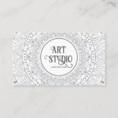 Carte De Visite Studio d'art de mandala élégant blanc Créatif (Dos)