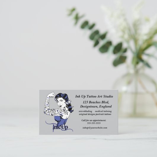 Carte De Visite Studio D'Art Tatouage Encre (Debout devant)