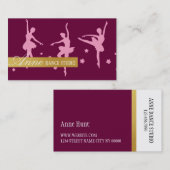 Carte De Visite Studio De Ballet Professionnel, Instructeur, Leçon (Devant / Derrière)