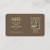 Carte De Visite Studio de bijoux de luxe marron faux or (Dos)