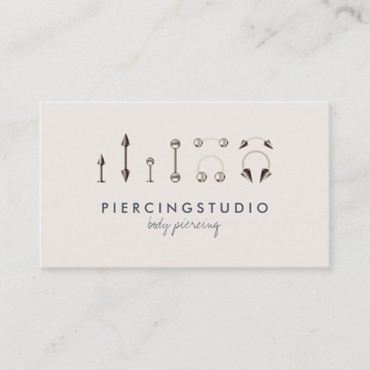 Carte De Visite Studio de bijoux de piercing Navy Ivory (Devant)