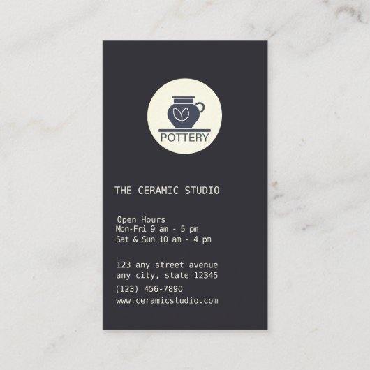 Carte De Visite Studio de céramique (Devant)