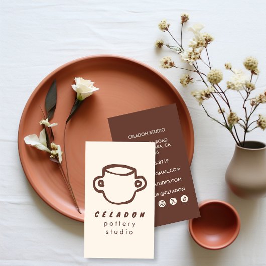 Carte De Visite Studio de céramique POTTERY Icônes élégantes dessi