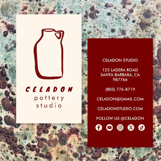 Carte De Visite Studio de céramique POTTERY Icônes élégantes dessi