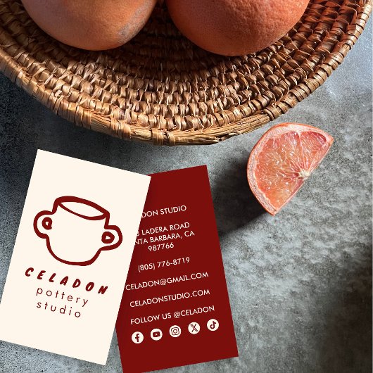 Carte De Visite Studio de céramique POTTERY Icônes élégantes dessi