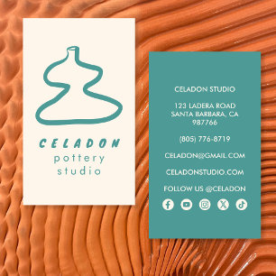 Carte De Visite Studio de céramique POTTERY Icônes élégantes dessi