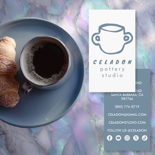 Carte De Visite Studio de céramique POTTERY Icônes élégantes dessi