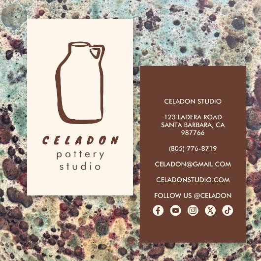Carte De Visite Studio de céramique POTTERY Icônes élégantes dessi