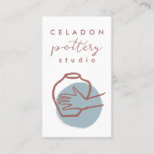 Carte De Visite Studio de céramique POTTERY Icônes élégantes dessi (Devant)