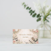 Carte De Visite Studio de coiffure florale romantique branding (Debout devant)