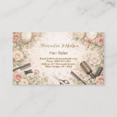 Carte De Visite Studio de coiffure florale romantique branding (Dos)