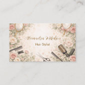Carte De Visite Studio de coiffure florale romantique branding (Devant)