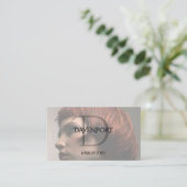 Carte De Visite Studio de coiffure moderne Photo Monogramme (Debout devant)