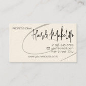 Carte De Visite Studio de coiffure professionnel de calligraphie m (Dos)