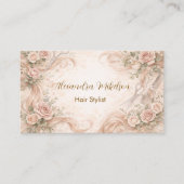 Carte De Visite Studio de coiffure Rose Blush Illustration (Devant)