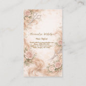 Carte De Visite Studio de coiffure Rose Blush Illustration (Dos)