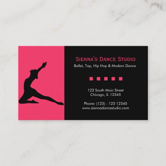 Carte De Visite Studio de danse (Devant)
