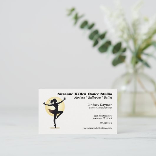 Carte De Visite Studio de danse Dancer et Spotlight Dance Instruct (Debout devant)