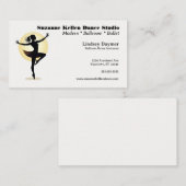Carte De Visite Studio de danse Dancer et Spotlight Dance Instruct (Devant / Derrière)