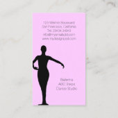 Carte De Visite Studio de danse de professeur de ballet de (Dos)