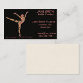 Carte De Visite Studio de danse de professeur de danse de (Devant / Derrière)