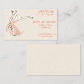Carte De Visite Studio de danse de studios de ballet de professeur (Devant / Derrière)