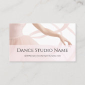 Carte De Visite Studio de Danse Élégant Danseuse de Ballet Rose Pâ (Devant)