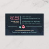 Carte De Visite Studio De Grooming Pour Animaux - Services Groomer (Dos)