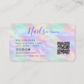 Carte De Visite Studio de manucure chic iridescent opale Artiste O (Dos)