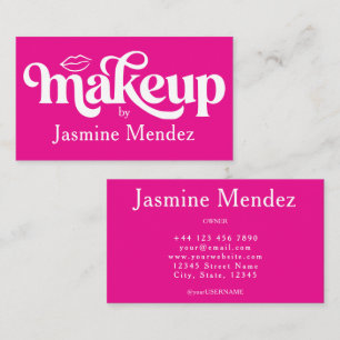 Carte De Visite Studio de maquillage rose chaud chic professionnel