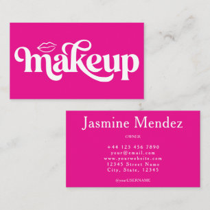 Carte De Visite Studio de maquillage rose chaud chic professionnel