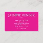 Carte De Visite Studio de maquillage rose vif chic professionnel (Dos)