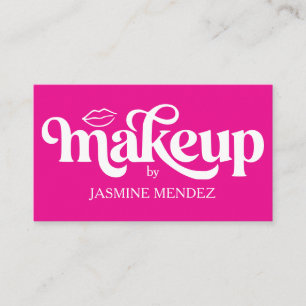 Carte De Visite Studio de maquillage rose vif chic professionnel