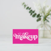 Carte De Visite Studio de maquillage rose vif professionnel chic (Debout devant)