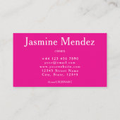 Carte De Visite Studio de maquillage rose vif professionnel chic (Dos)