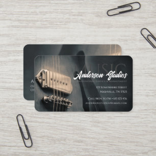 Carte De Visite Studio de musique de guitare stylée Musicien de Na