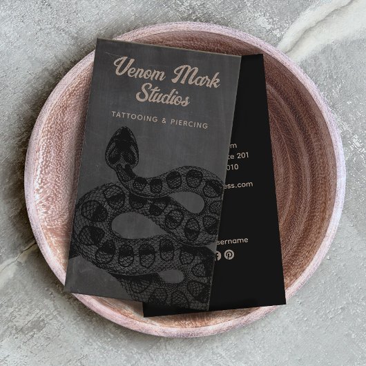 Carte De Visite Studio De Piercing Artist Tattoo Snake