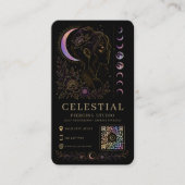 Carte De Visite Studio de Piercing Céleste Luxe Noir Or QR (Devant)