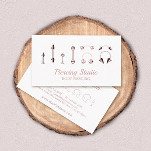 Carte De Visite Studio de piercing corporel en or rose