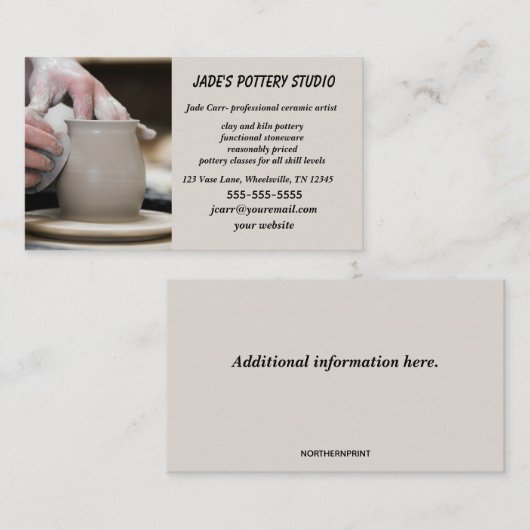 Carte De Visite Studio de poterie modifiable (Devant / Derrière)