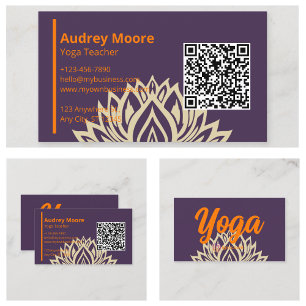 Carte De Visite Studio de professeur de yoga
