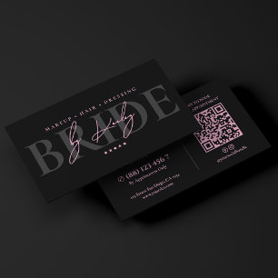 Carte De Visite Studio de styliste de mariage minimal rose noir