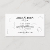 Carte De Visite Studio de tatouage piercing Gris (Dos)